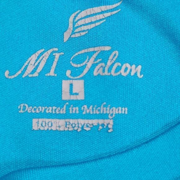 🧡Mi Falcon Blue Short Sleeve Athletic Shirt Large - Picture 7 of 10
